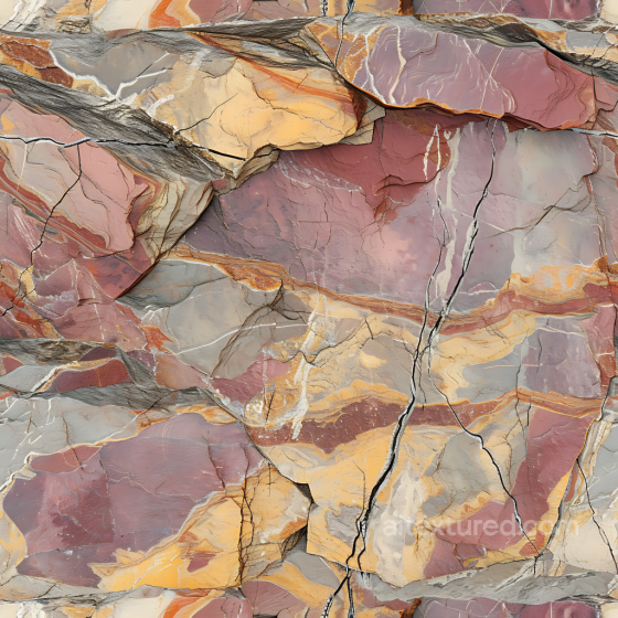 fractured stone rock PBR texture with warm multicolor layers Stone texture preview
