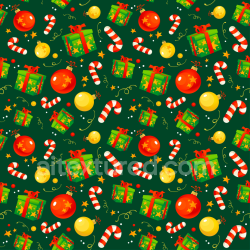 seamless Seamless 3D PBR Texture with Colorful Christmas Ornaments and Candy Canes Pattern texture 8k free download PBR