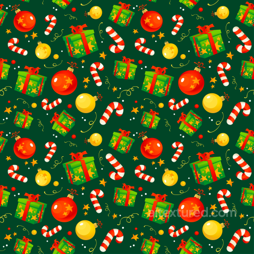 with Colorful Christmas Ornaments and Candy Canes Pattern seamless All Christmas Digital paper PBR texture