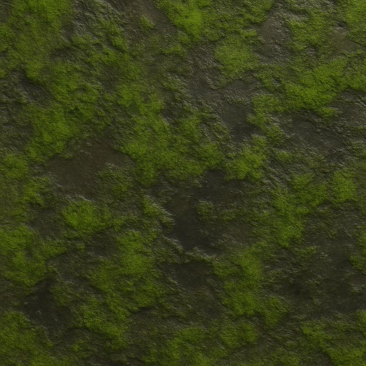 Weathered Wet Moss seamless PBR texture preview