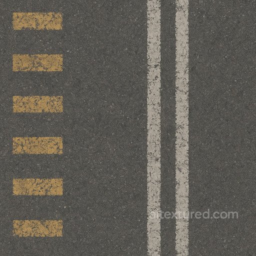 Painted Road Markings Worn seamless Asphalt PBR texture