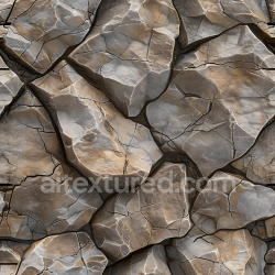 seamless Seamless 3D stone PBR texture of cracked rough rock slabs in earthy tones texture 8k free download PBR
