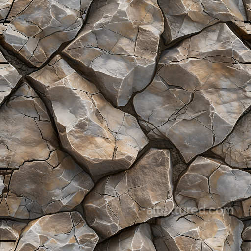 stone PBR texture of cracked rough rock slabs in earthy tones seamless Stone PBR texture