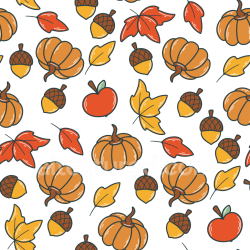 seamless Seamless 3D PBR Thanksgiving Pattern Texture Featuring Pumpkins, Acorns, and Autumn Leaves texture 8k free download PBR