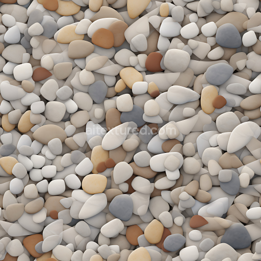 Seamless 3D Smooth Pebble Stone PBR Texture with Soft Earth Tones