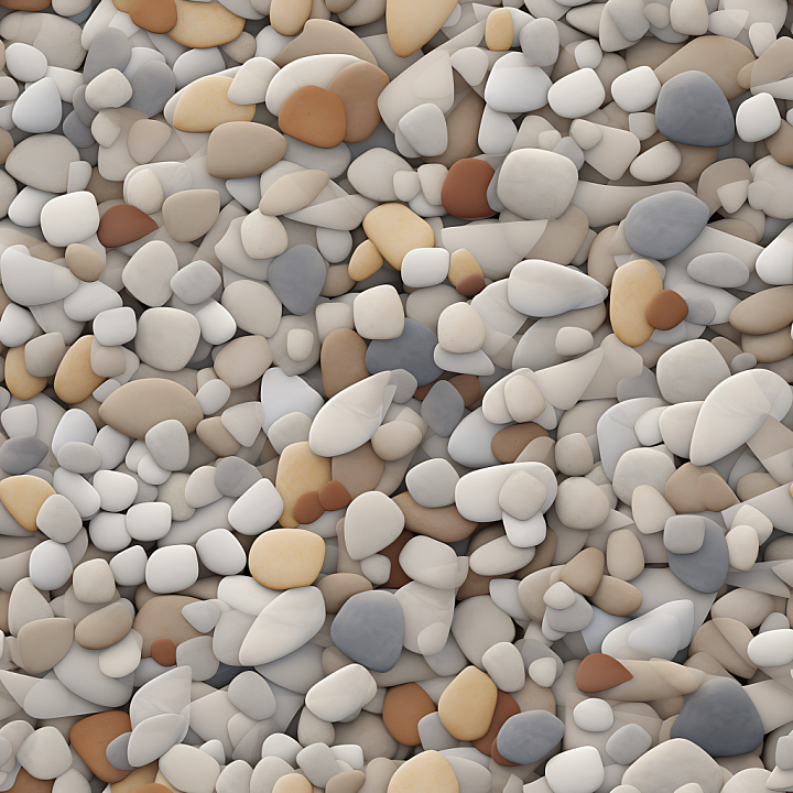 Smooth Pebble Stone with Soft Earth Tones seamless PBR texture preview