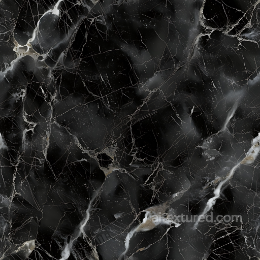 Black Marble PBR Texture Featuring Fine White Veins and Natural Stone Finish seamless Marble PBR texture