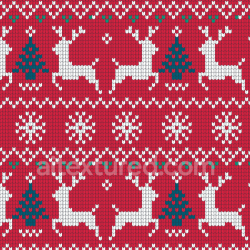 seamless Seamless 3D PBR Texture of Red Knit Fabric with White Reindeer and Christmas Trees texture 8k free download PBR