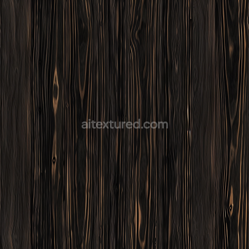 Seamless 3D PBR Charred Wood Planks Texture with Deep Grain and Knots