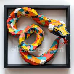 seamless Seamless 3D PBR Texture of Vibrant Multi-Colored Geometric Snake Skin texture 8k free download PBR