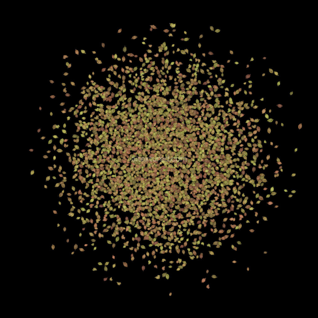 Seamless PBR texture of scattered leaves on a dark background