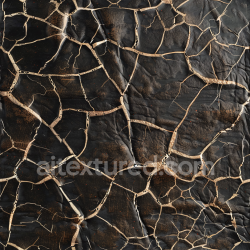 seamless Seamless 3D PBR texture of cracked black leather with rugged worn finish texture 8k free download PBR