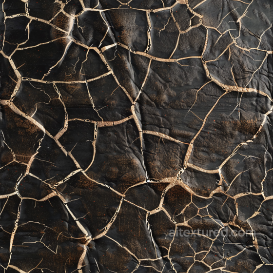 Of Cracked Black Leather With Rugged Worn Finish Leather texture preview