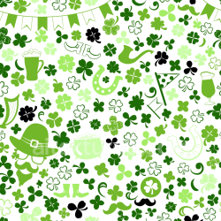 seamless Seamless 3D PBR Texture of St Patrick Digital Paper with Shamrocks and Festive Icons texture 8k free download PBR