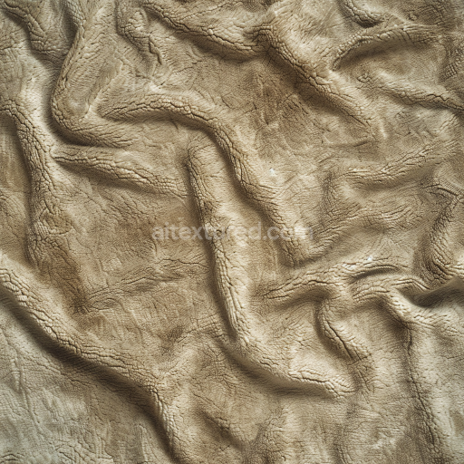 Seamless 3D PBR Texture of Wrinkled Tan Leather with Natural Grain and Soft Folds