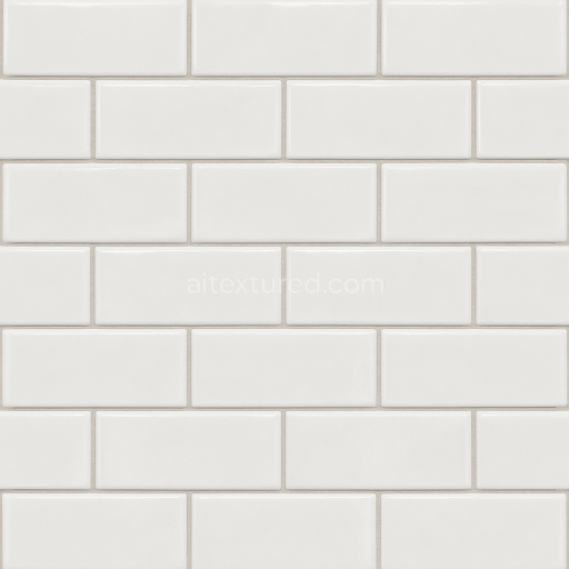 Seamless 3d texture pbr 8k subway tiles mosaic with glossy finish and monochrome tiles design