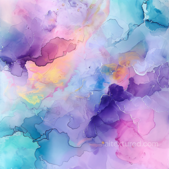 Alcohol Ink PBR Texture with Pastel Purple and Blue Fluid Marbling Alcohol ink texture preview
