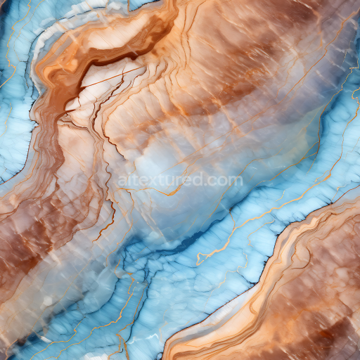 Preview — Seamless 3D Brown and Blue Marble PBR Texture with Dynamic Vein Patterns