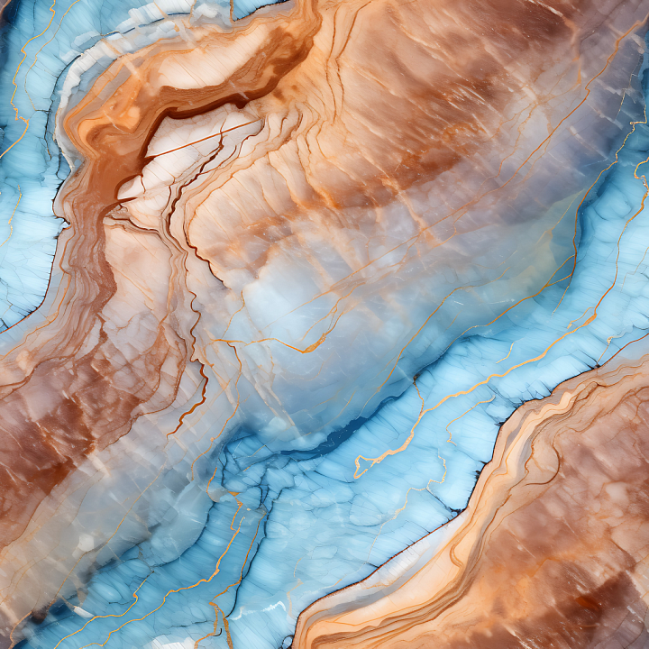 Brown and Blue Marble with Dynamic Vein Patterns seamless PBR texture preview