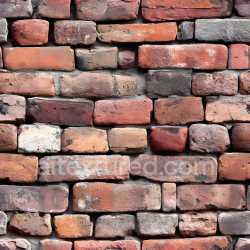 seamless Seamless 3D Cracked Brick Wall PBR Texture with Worn Red and Brown Bricks texture 8k free download PBR