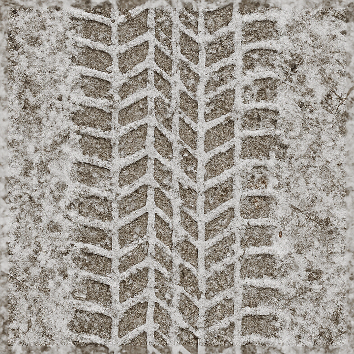 Snow Tire Print Icy Tire Print Forest Ground Print seamless PBR texture preview