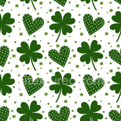 seamless Seamless 3D PBR Texture with Green Shamrocks and Polka Dot Hearts texture 8k free download PBR