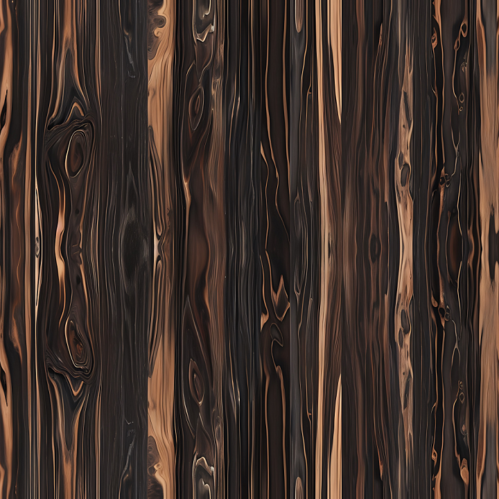 Dark Striped Wood Planks with Dramatic Grain seamless PBR texture preview