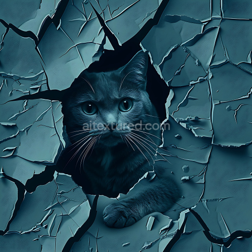 Seamless 3D Cracked Plaster PBR Texture with Deep Fractured Holes and Peeling Surface