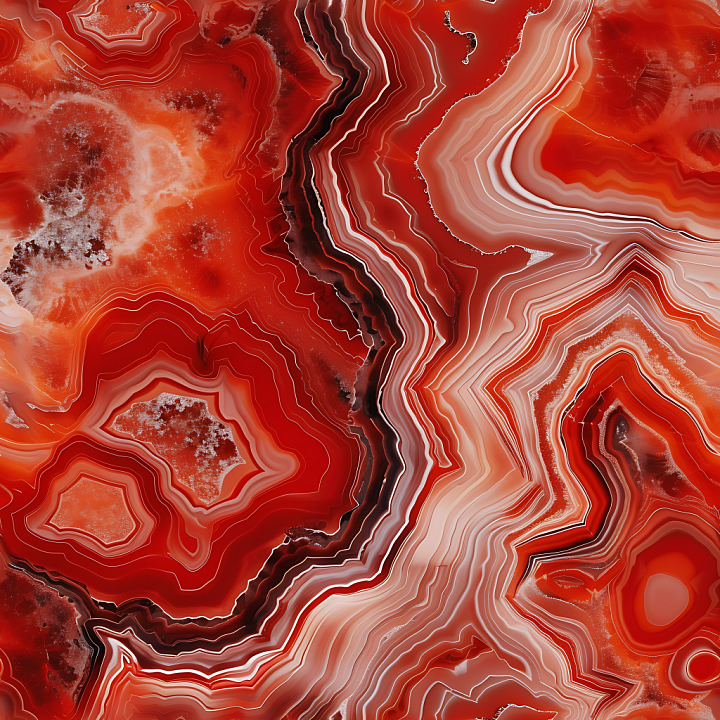 Red Agate Natural Marble with Bold Layered Veins seamless PBR texture preview