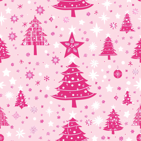 featuring Pink Christmas Trees and Snowflakes All Christmas Digital paper texture preview