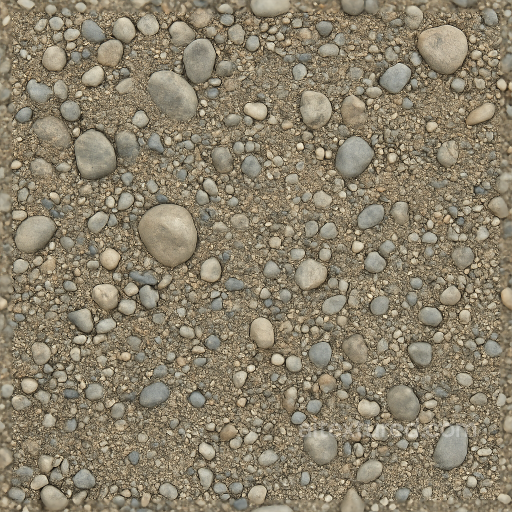 Of Riverbed Ground With Small Stones And Pebbled Surface seamless Ground surface PBR texture