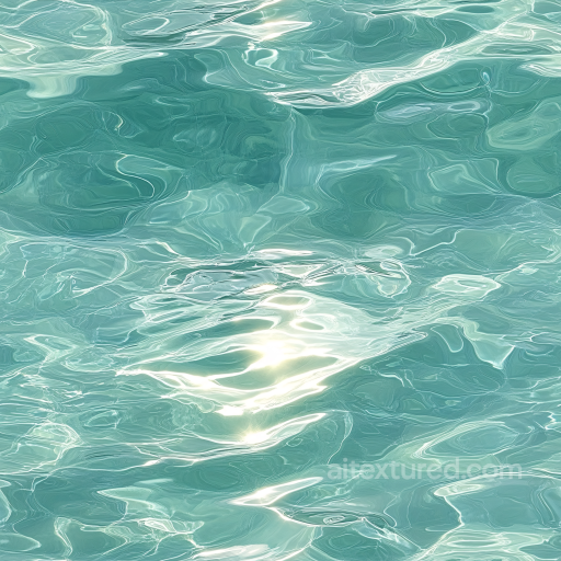 Clear Pool Water PBR Texture with Soft Light Reflections seamless Water PBR texture