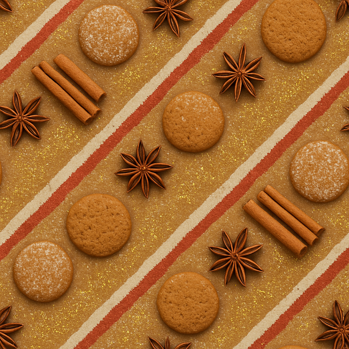 Cinnamon Sticks Star Anise Holiday Spice seamless PBR texture preview