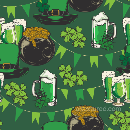 Featuring St Patrick's Day Festive Icons and Patterns seamless St patrick digital paper bundle PBR texture