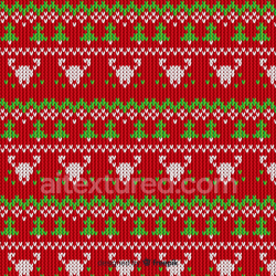 seamless Seamless 3D PBR Knit Fabric Texture with Red, Green Christmas Trees and Reindeer Pattern texture 8k free download PBR