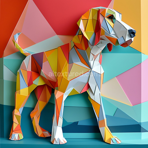 Seamless 3D PBR Texture Featuring Geometric Bavarian Mountain Hound Pattern