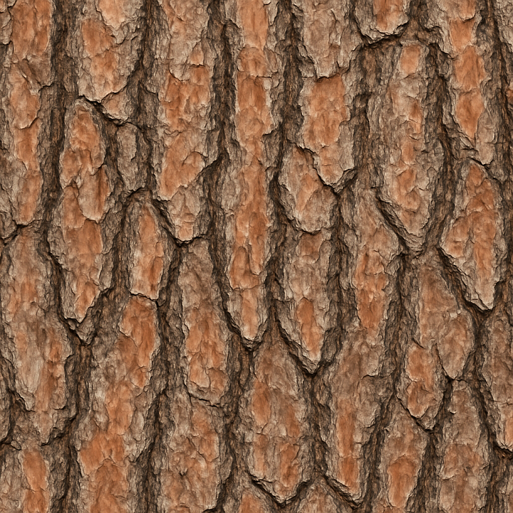 Natural Pine Bark Wood seamless PBR texture preview