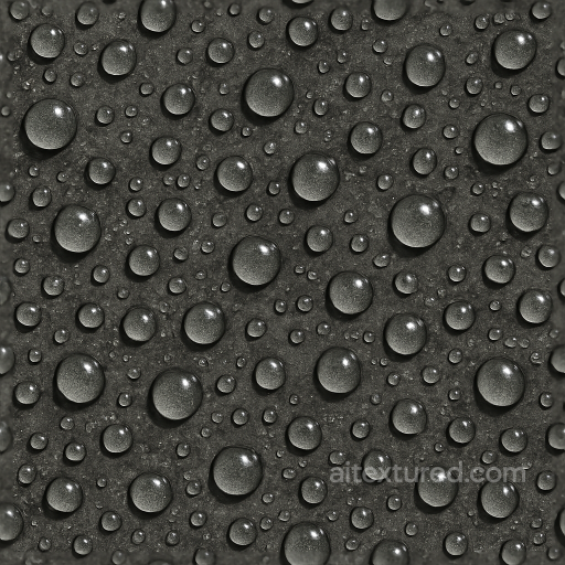 Clustered Water Droplets On Wet Stone seamless Drops PBR texture