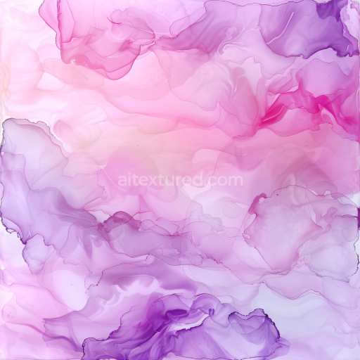 Seamless 3D Alcohol Ink PBR Texture with Soft Pink and Purple Fluid Waves