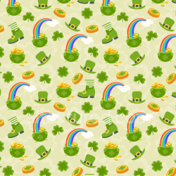seamless Seamless 3D PBR St Patrick’s Day Cartoon Pattern Texture with Rainbows and Leprechaun Elements texture 8k free download PBR