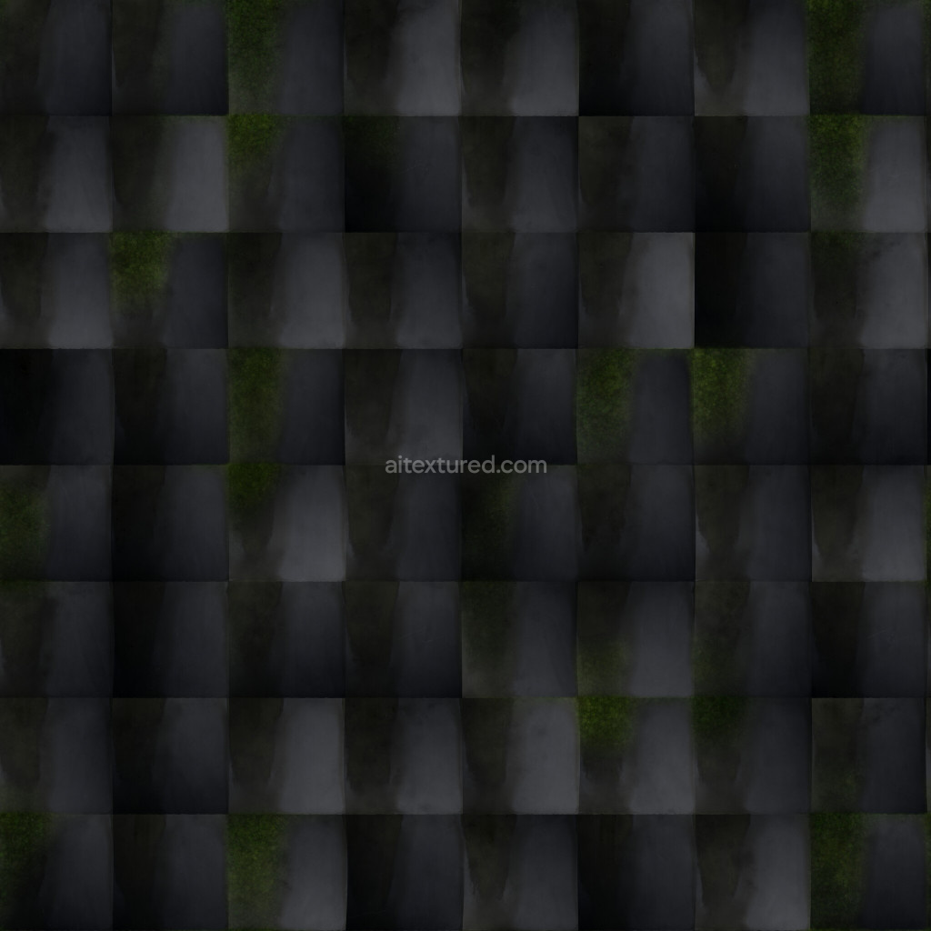 Seamless roofing tiles PBR texture with dark weathered look