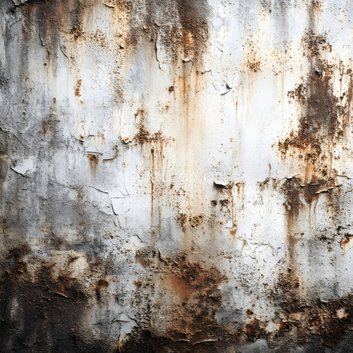 Seamless 3D Rusty Metal Wall Cracked and Pitted PBR Texture with Weathered Rust Stains