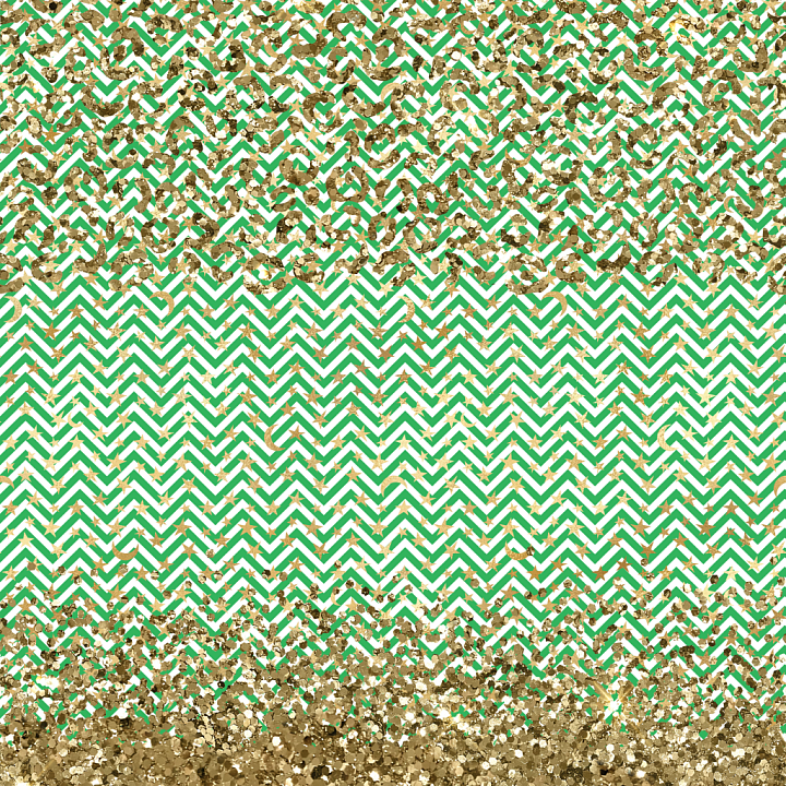 With Green Chevron Pattern And Gold Glitter seamless PBR texture preview