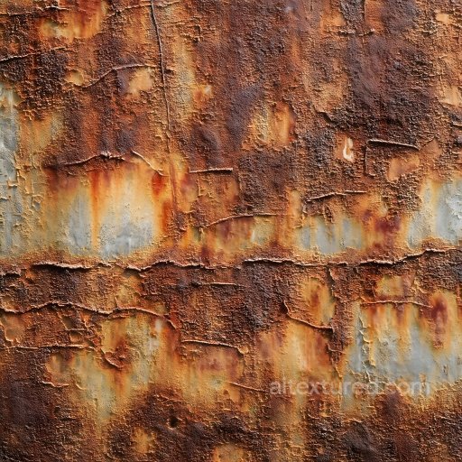 Rusty Metal PBR Texture Featuring Cracked, Corroded Surface Layers seamless Rust PBR texture