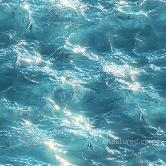 Water Texture Featuring Stylized Turquoise Ocean Surface with Soft Waves and Sunlight Ref… Water texture preview