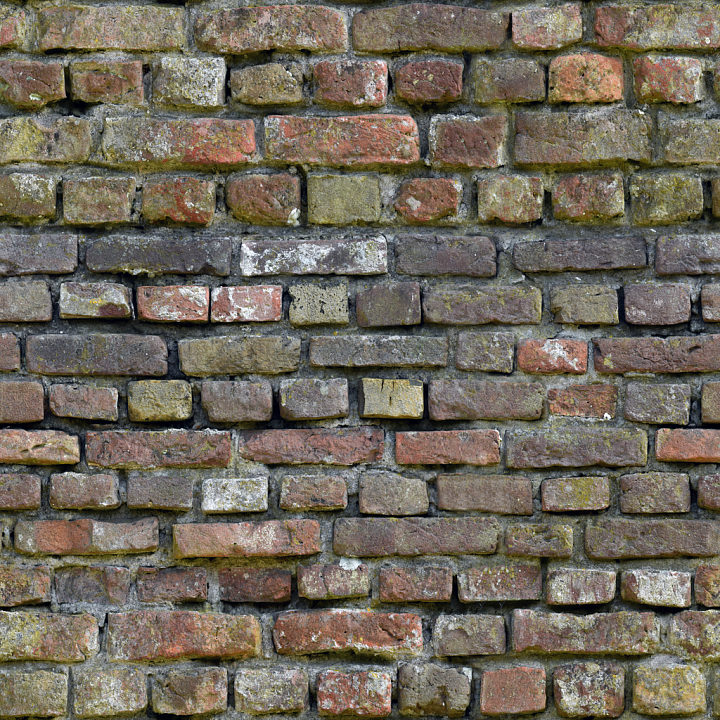Uneven Discolored Damaged Brick seamless PBR texture preview