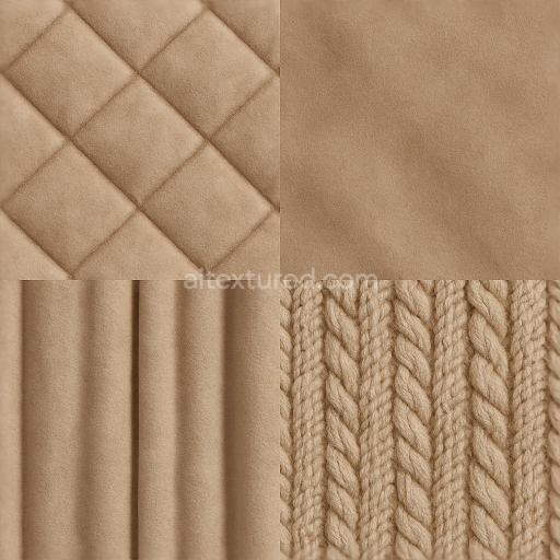 Seamless 3D Texture PBR 8K Quilted Padded Velvet Plush Fabric Surface