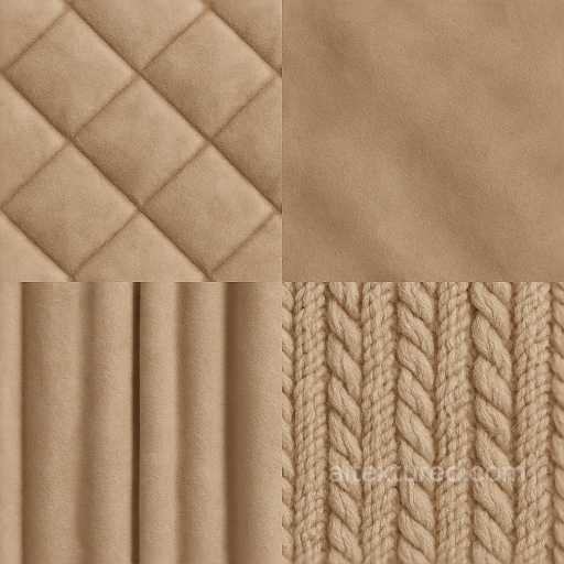 Quilted Padded Velvet Plush Fabric Surface seamless Tactile PBR texture