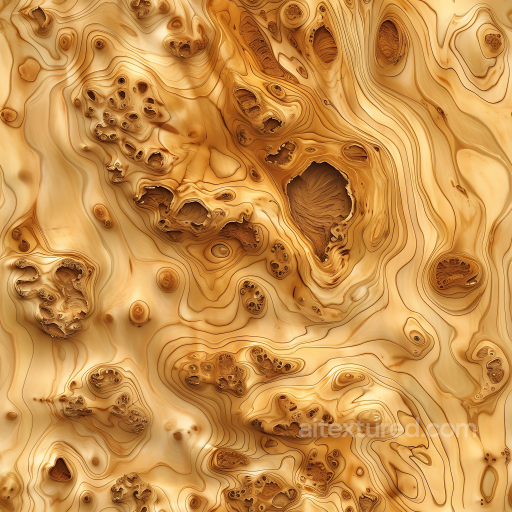 Knotted Pine Wood PBR Texture with Detailed Natural Grain and Light Warm Tones seamless Wood PBR texture