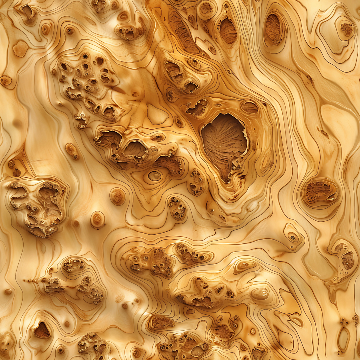 Knotted Pine Wood with Detailed Natural Grain and Light Warm Tones seamless PBR texture preview